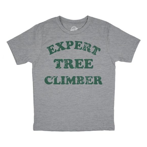 Youth Expert Tree Climber T Shirt Funny Adventurous Exploring Tee for Kids - Picture 1 of 5